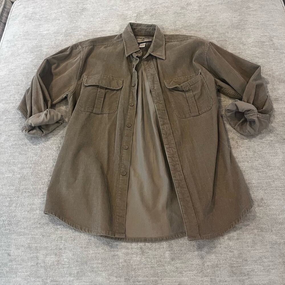 High Sierra Registered Tan corduroy button down shirt thick gorpcore size M